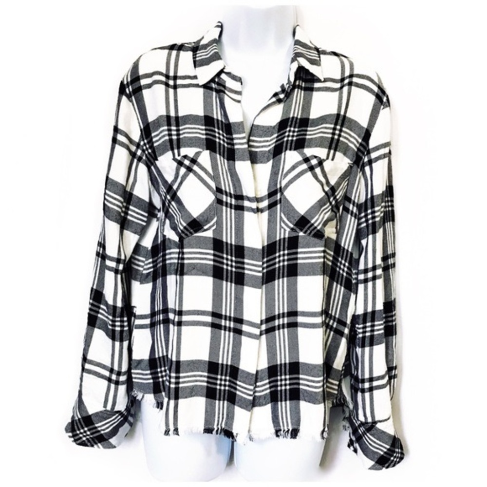 NWOT Cloth & Stone split back rayon flannel shirt